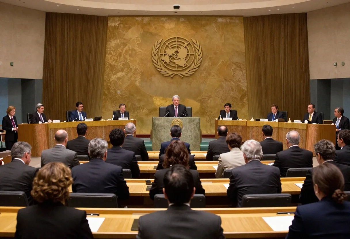 Sala de la Asamblea General de la ONU durante el discurso