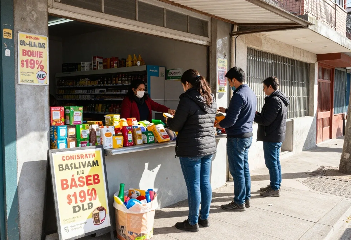 Comercio de barrio en Buenos Aires con precios en vidriera