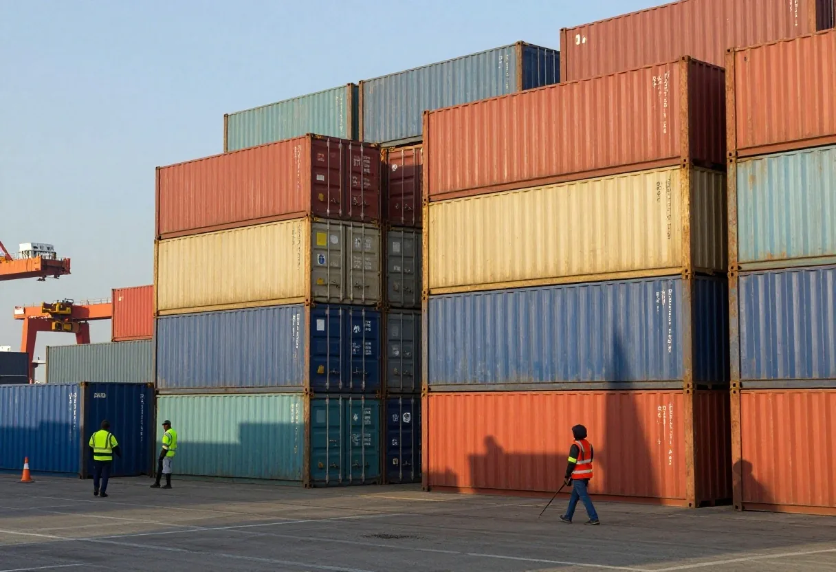 Terminal de contenedores en el puerto de Buenos Aires