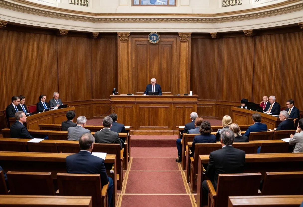 Sesión en el Congreso de la Nación vista desde la tribuna de prensa