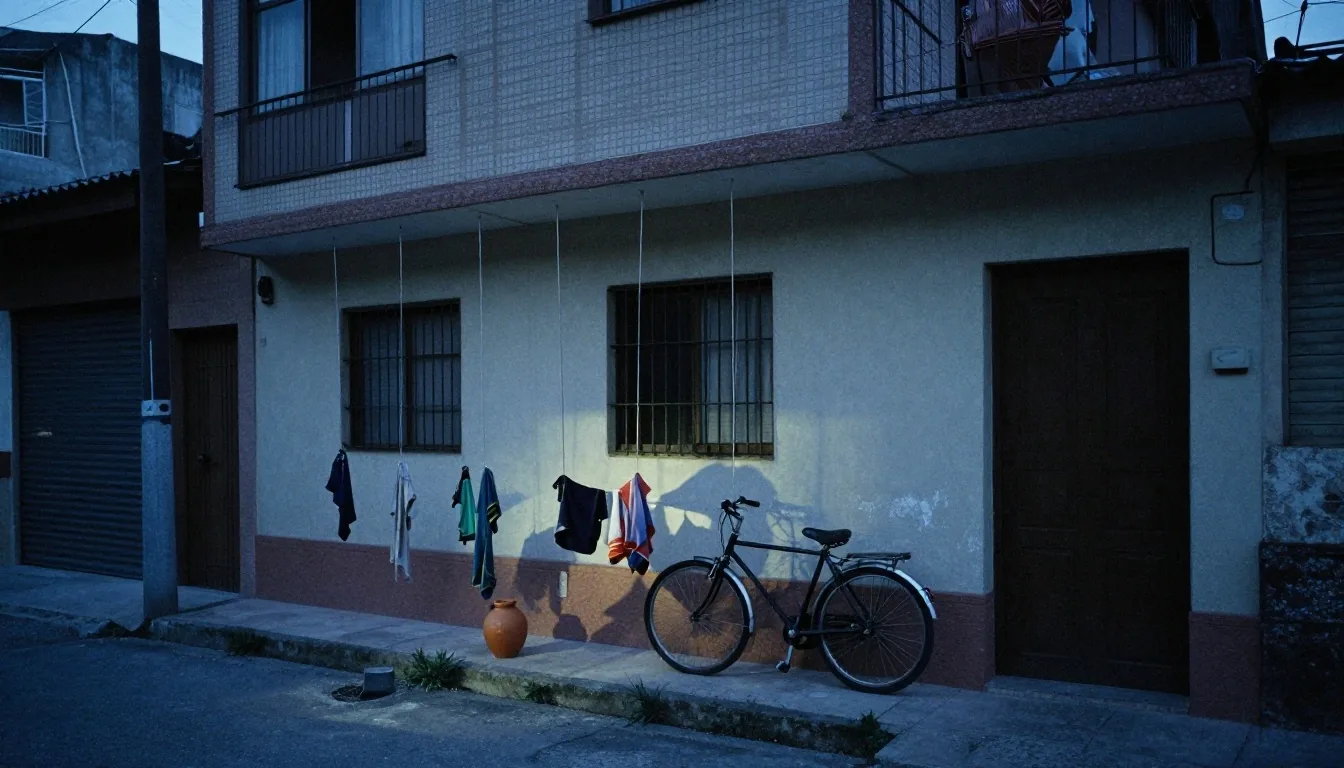 Calle de barrio en Buenos Aires al atardecer