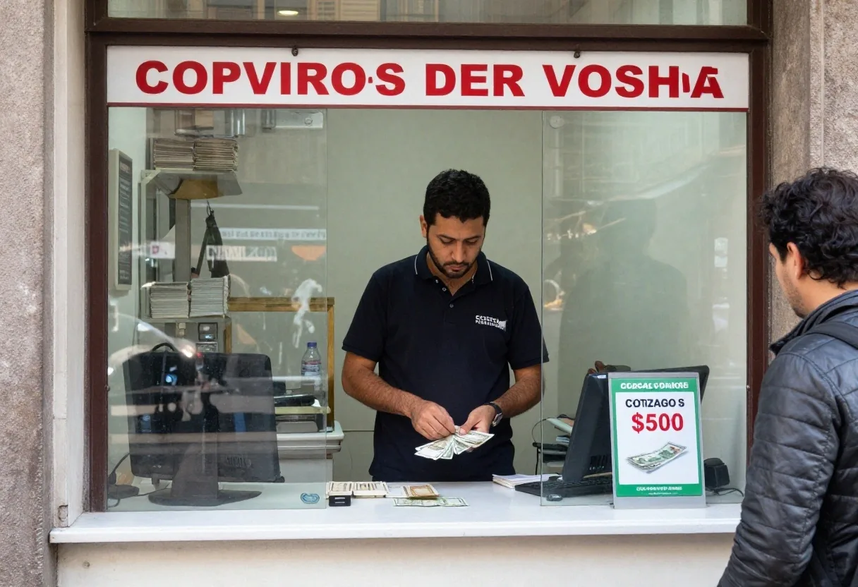 Movimiento en una casa de cambio del centro porteño