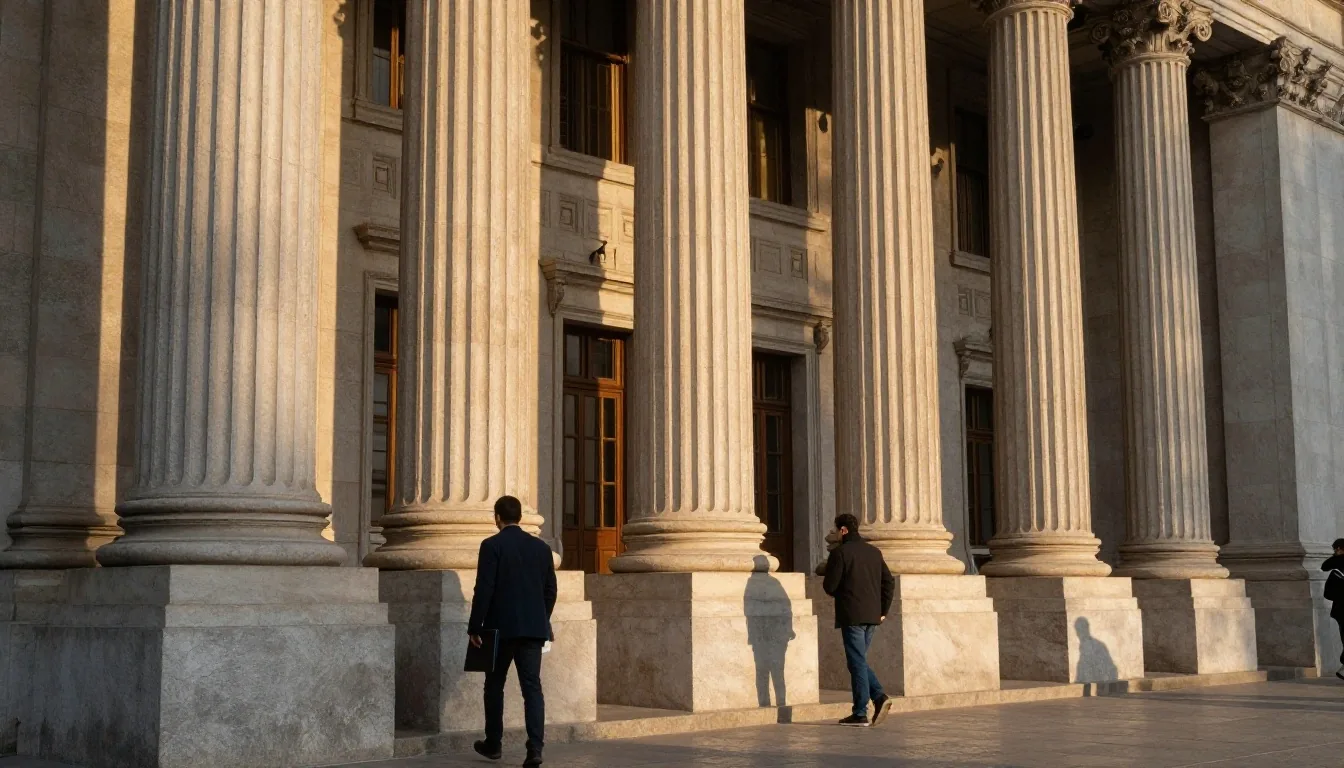 Palacio de Justicia en Buenos Aires al atardecer