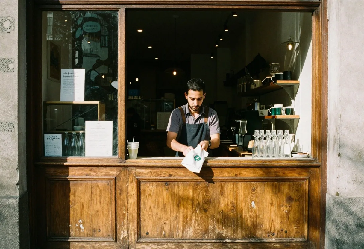 Comercio de barrio en Buenos Aires con precios en vidriera