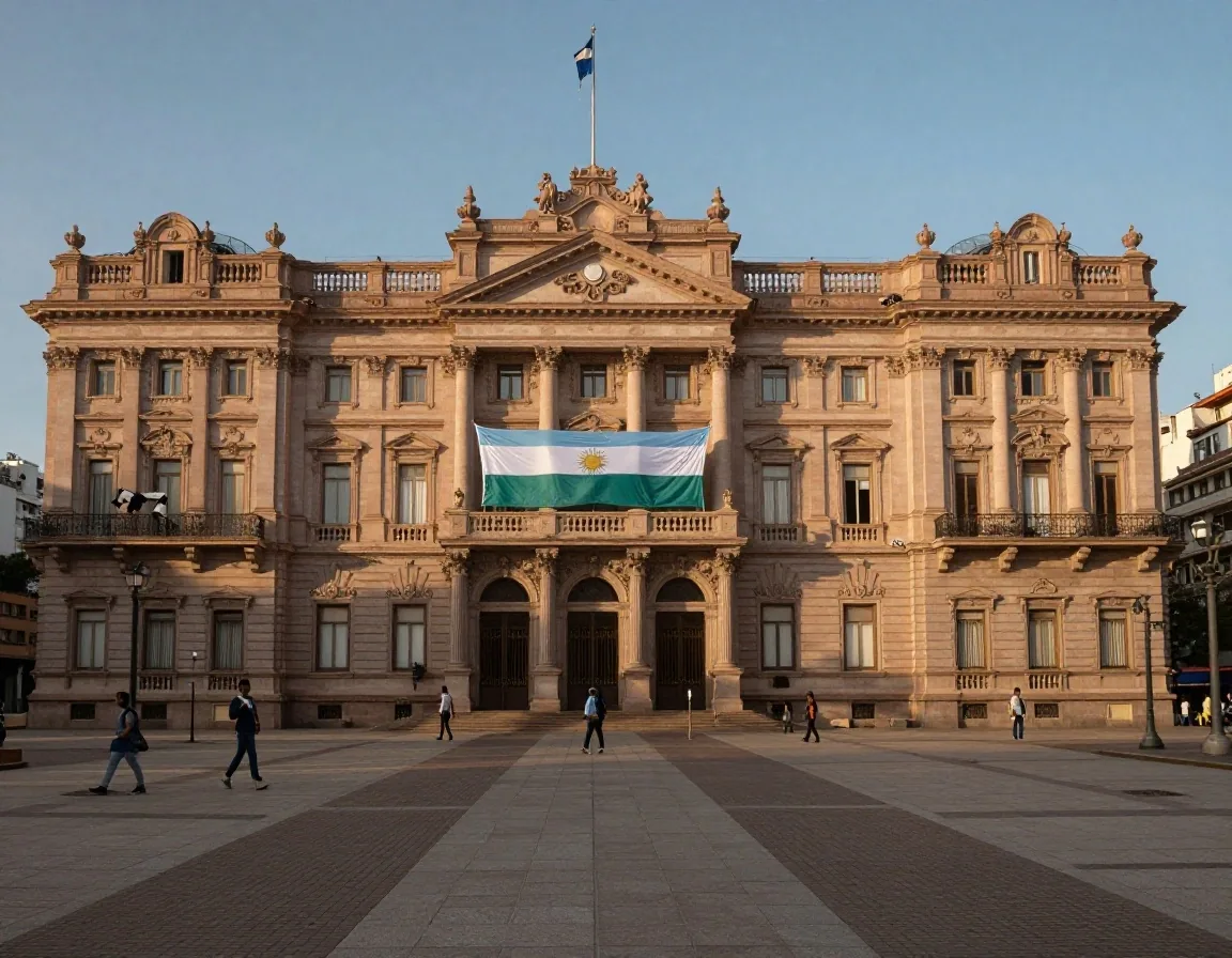 Sede de la cancillería argentina en Buenos Aires al atardecer