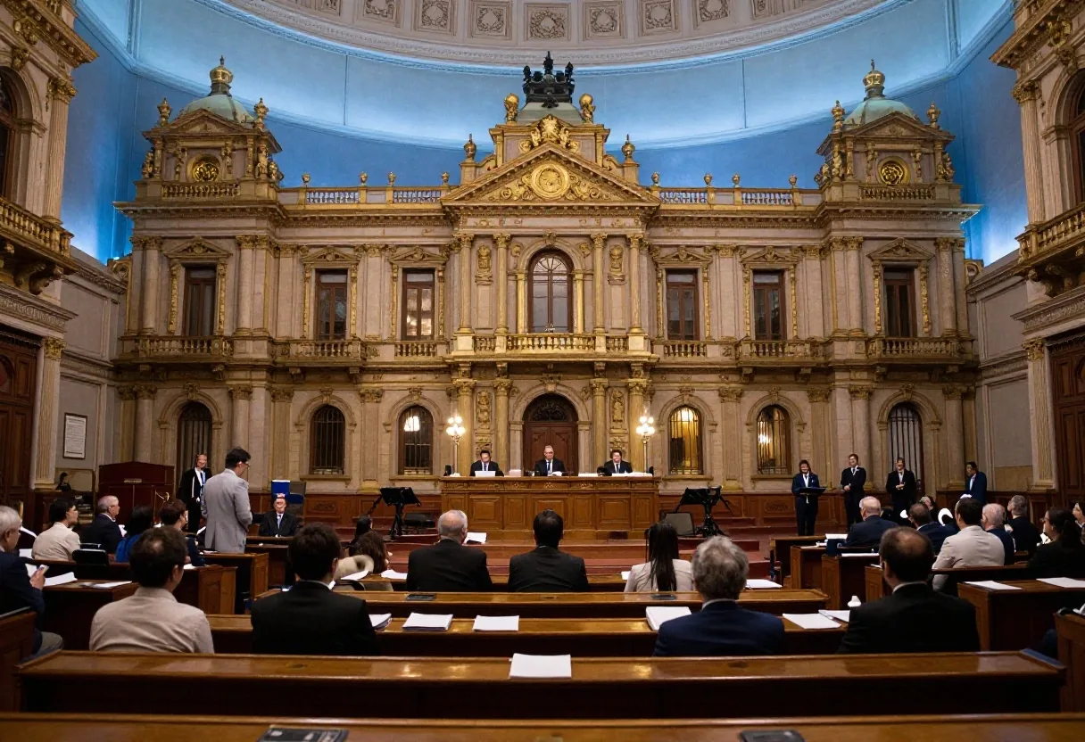 Recinto del Congreso argentino durante una sesión