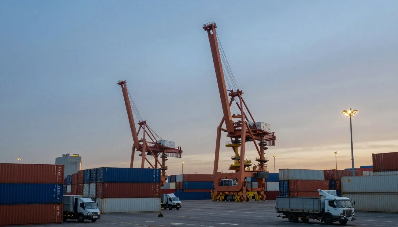 Terminal de contenedores en el puerto de Buenos Aires