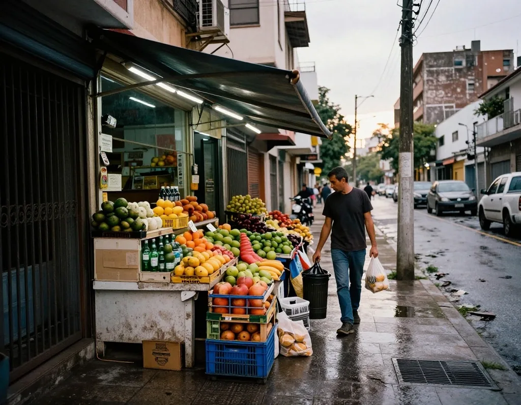 Comercio de barrio en Buenos Aires con precios en vidriera