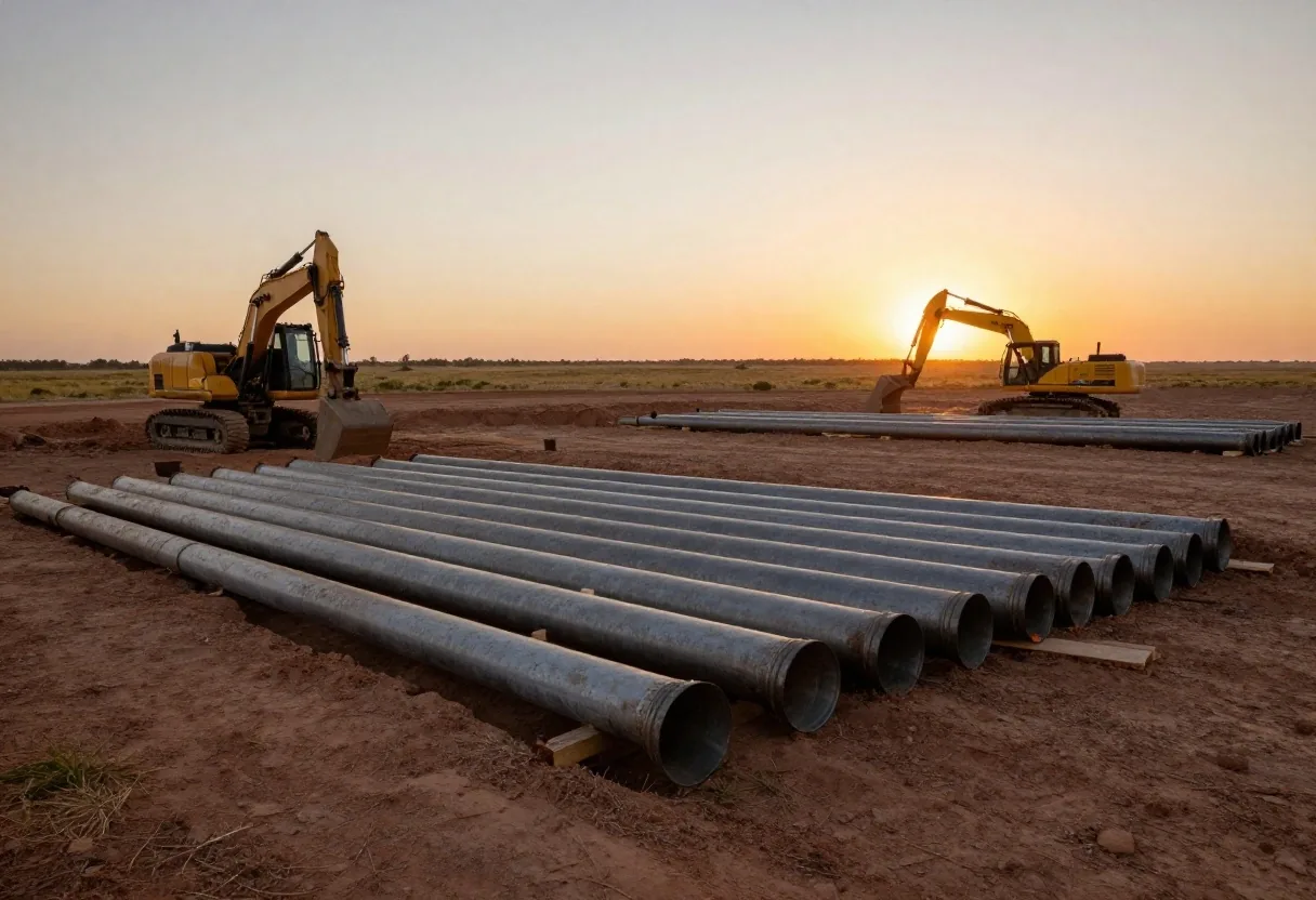 Infraestructura de gas y energía en la llanura argentina