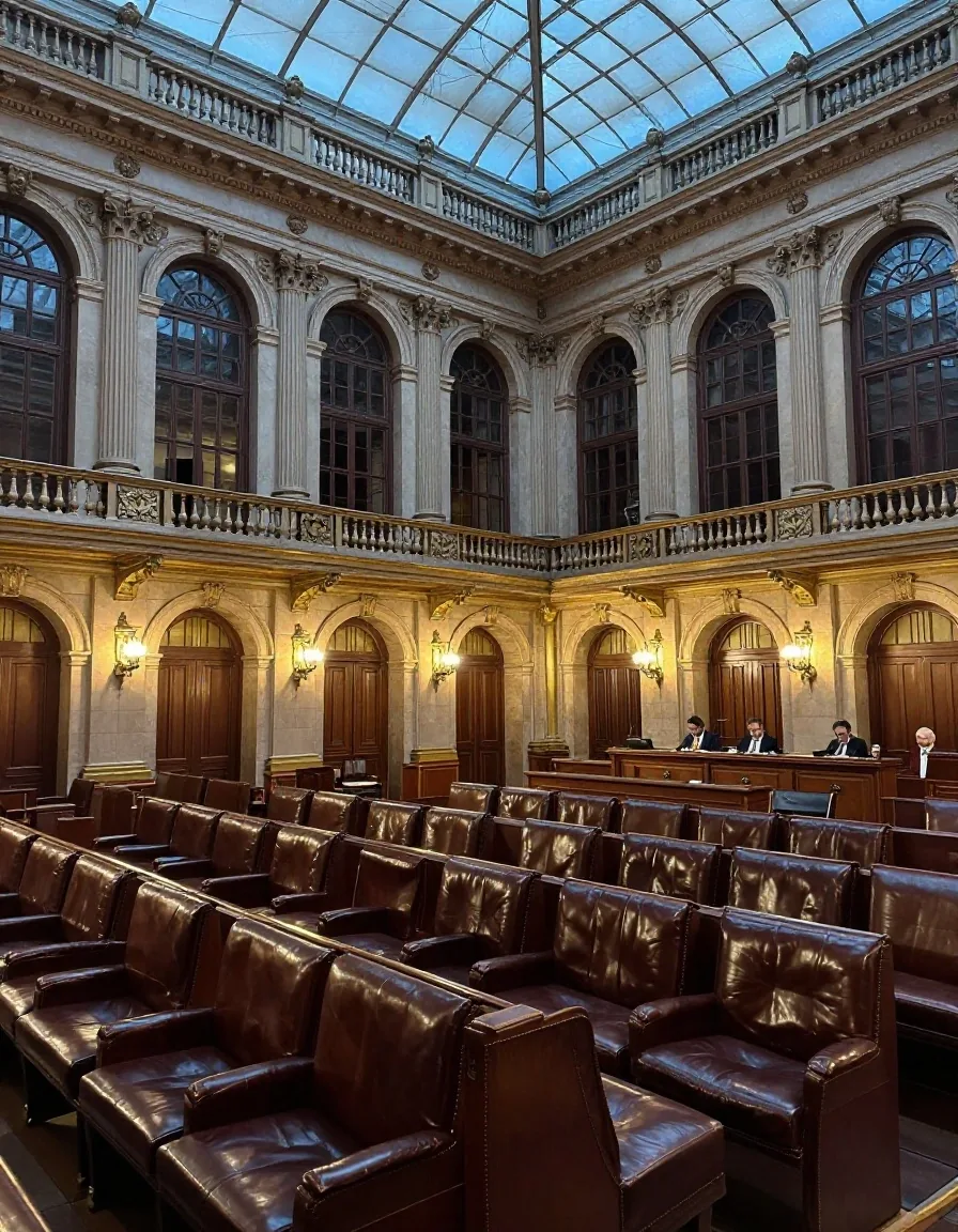 Recinto del Congreso argentino durante una sesión visto desde la tribuna de prensa